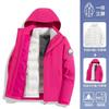 Men Women 3-in-1 Waterproof Windproof Hiking Jacket With Removable Fleece Liner Outdoor Travel Camping