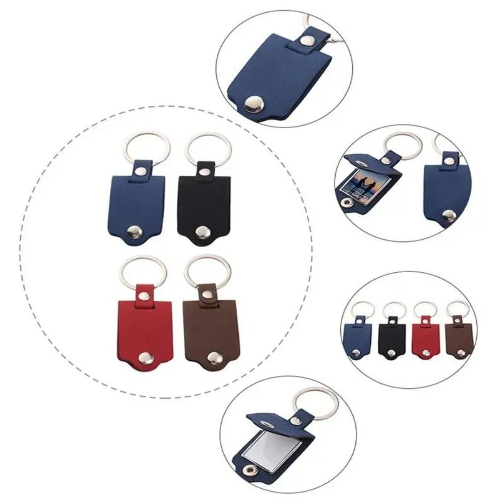 PU Leather Photo Keyring DIY Car Key Ring Rings Charm Bag Key Chains  Gifts
