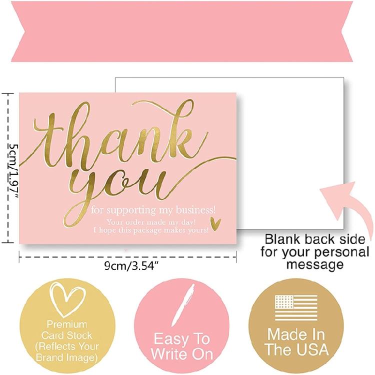 50 Pcs Mini Delicate Thanks Greeting Cards School Office Products Accessories