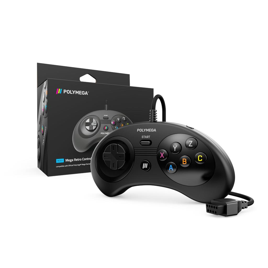 Polymega RC03 Mega-kompatibles Original-Port-kompatibles kabelgebundenes Game-Controller-Kabel Ausgestattet mit HOME-Taste Spezifikationen wie im Lieferumfang des EM03-Moduls enthalten