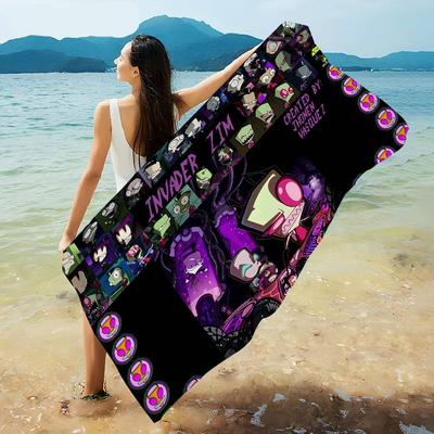 Invader Zim Hippie Microfiber Beach Towel Absorbent Quick Dry Soft Yoga Swimming Resort Mountain Climbing Towel