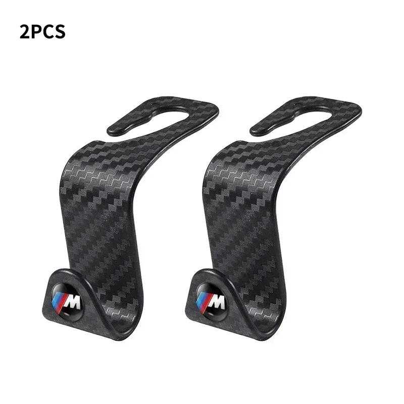 2025 E46 x5 4pcs Carbon Fibre Car Rear Seat Hook Hanger Storage Organizer Hooks for BMW E46 E85 E60 F10 E39 F30 E36 F20 E87 E90