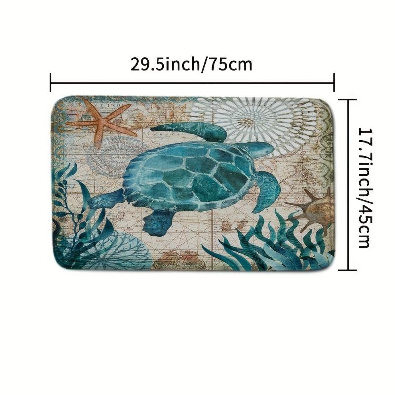 Набор из 3 мягких и нескользящих ковриков для ванной комнаты в виде черепахи — включает — фото 3