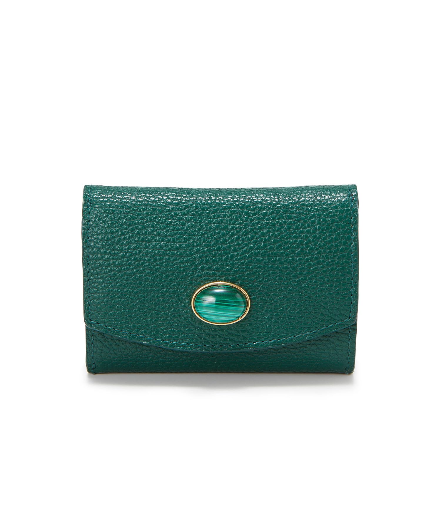 

Мини-кошелек Topkapi Gemdrops из тисненой кожи глубокого зеленого цвета, женский тройной