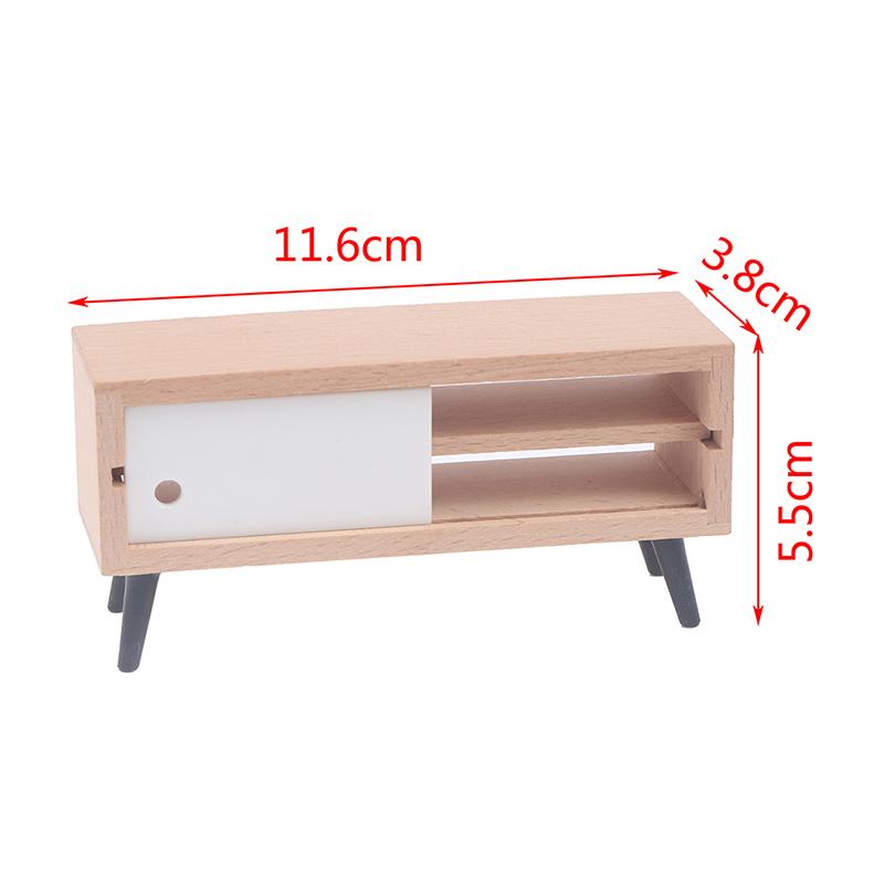 1:12 Кукольный домик Миниатюрный Гостиная Телевизор Деревянный Тумба под телевизор — фото 15