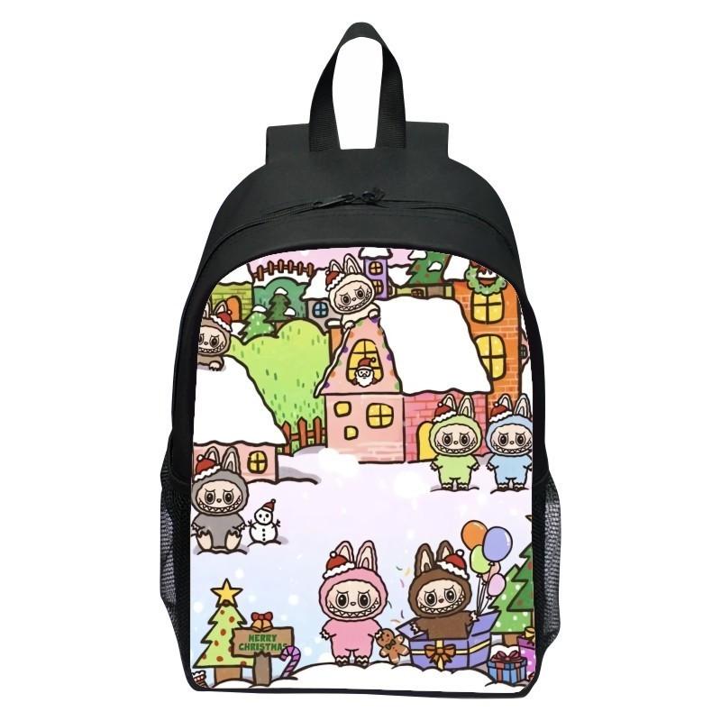 Adorable Cartoon Labubu Rabbit Backpack For Elementary School Kids Durable Polyester Material Style R