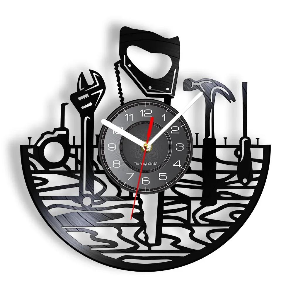 

Car Garage Tools Art Vinyl Record Wall Clock Repair Mechanic Garage Wall Clock Repair Worker Gift Workshop Decoration Wall Watch