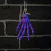 Movable Joint Pendant Skeleton Hand Keychain, with Hanging Chain 3D Printed Ornament, Unique Design Skull Palm Stress Relief Toy for Halloween