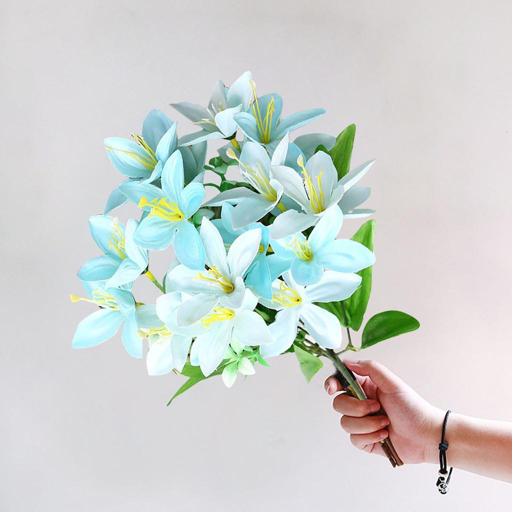 1 Bouquet Simulation Lily Flower Photography Props Plastic Artificial Flower Wedding Home Decoration Living Room Desktop Decor