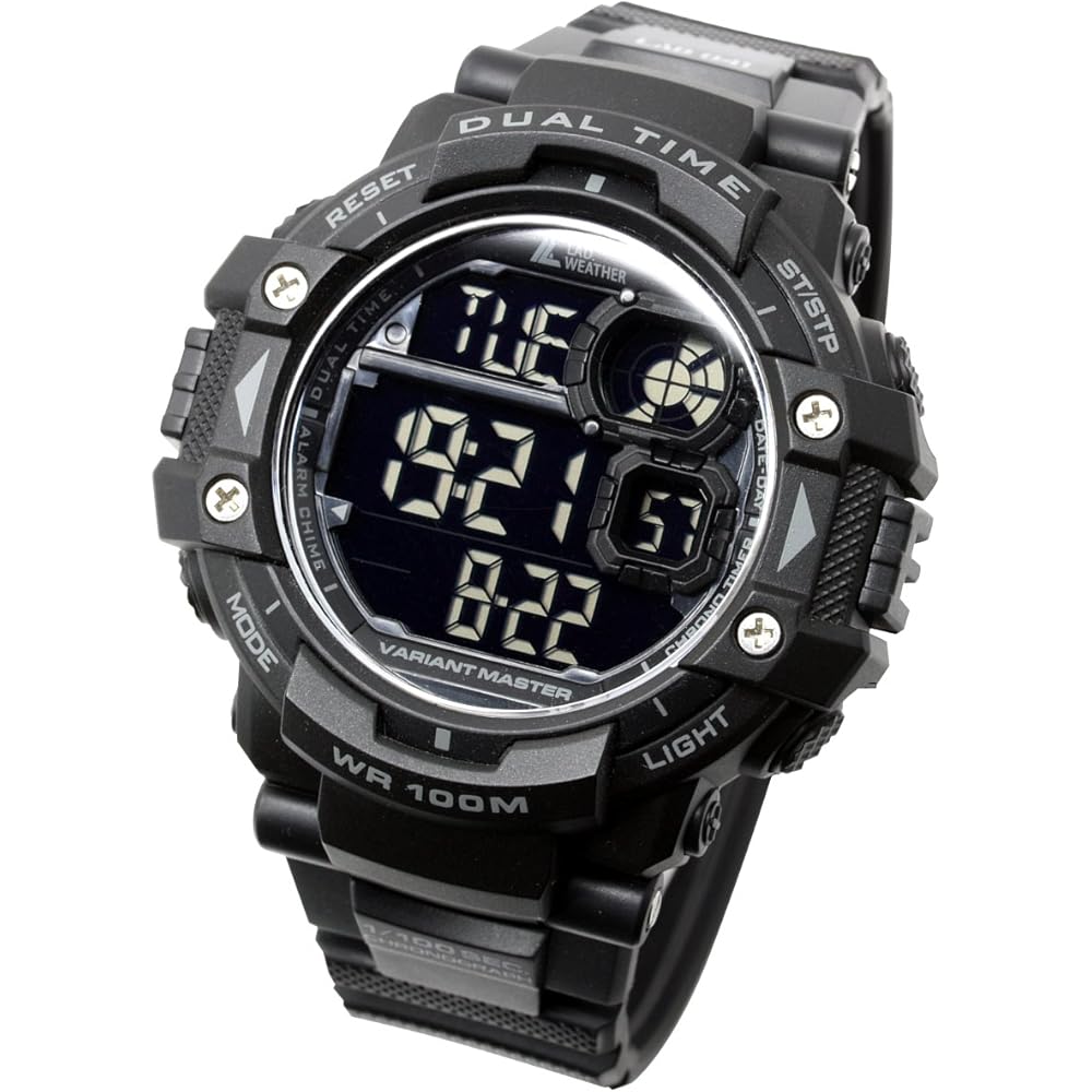Radweather Military Watch Outdoor Men s Wristwatch Black Reverse LCD Display