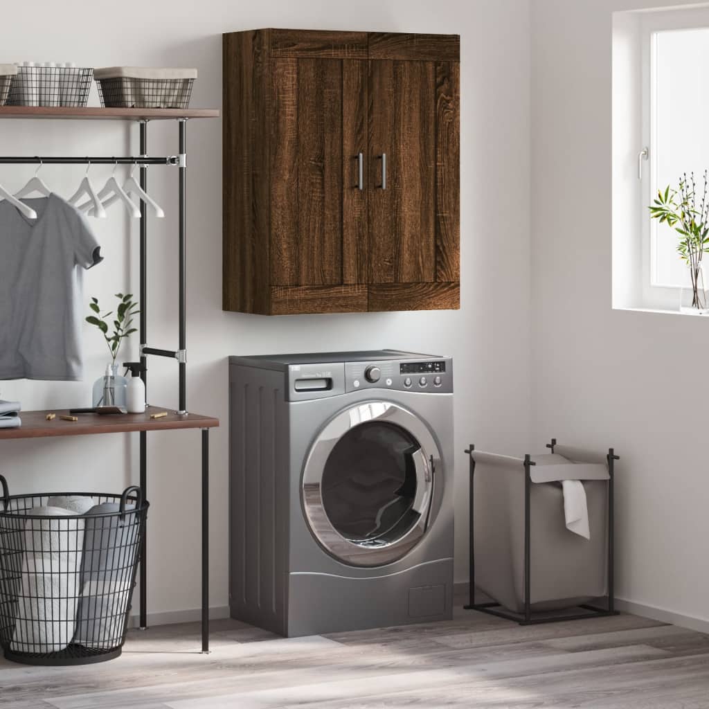 Wall Cabinet Brown Oak Effect 69.5 x 34 x 90 cm Engineered Wood