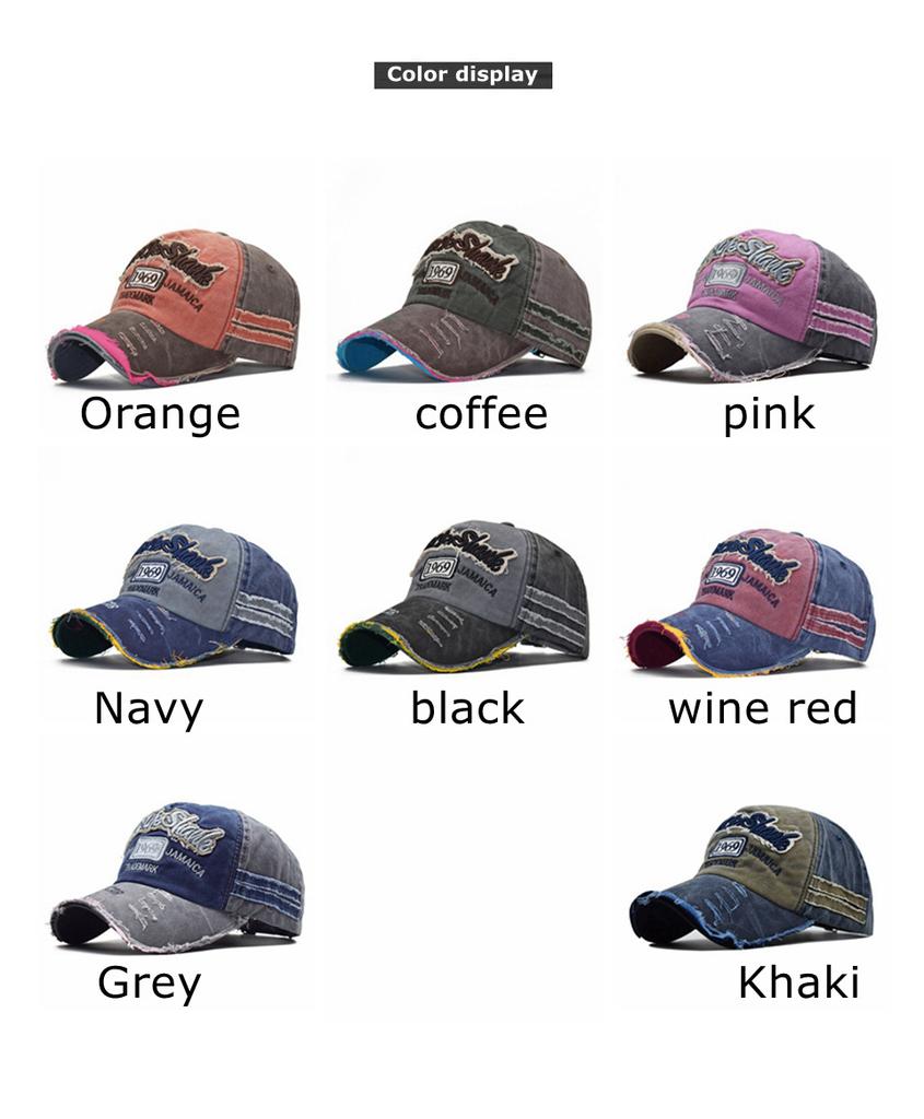 Wornout Cap Fashionable Torn Edges 1969 Baseball Cap Shading Sun