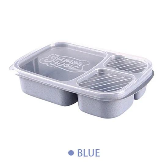 Wheat Straw Lunch Box Portable Bento Box With Compartment Picnic Bento Box Fruit Container Microwave Oven Dinnerware for Student