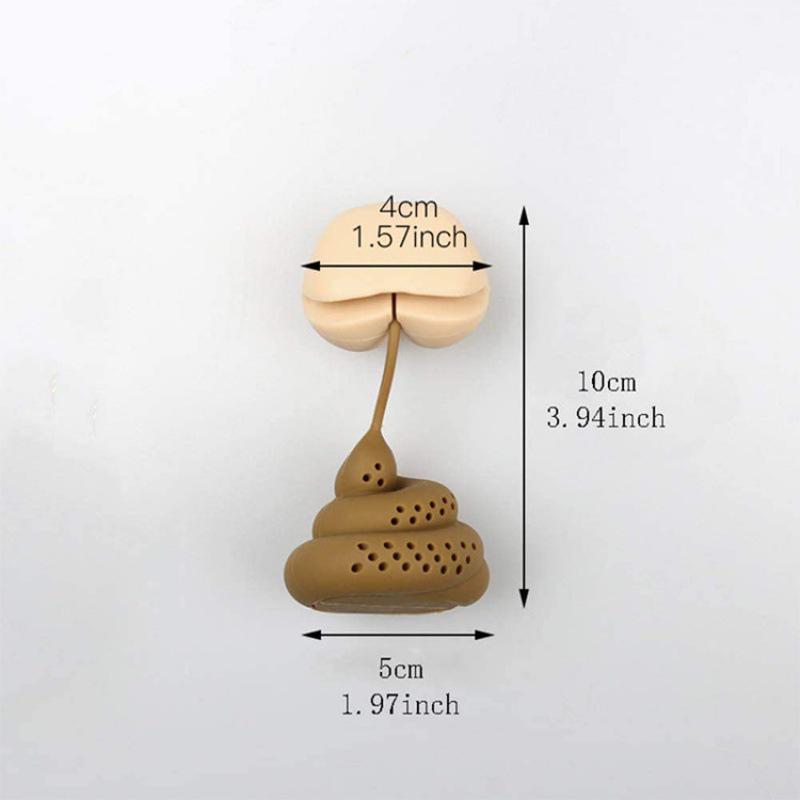 Lazy Person's Poop Tea Infuser: Novelty Butt-Shaped Tea Strainer for Leaf Brewing