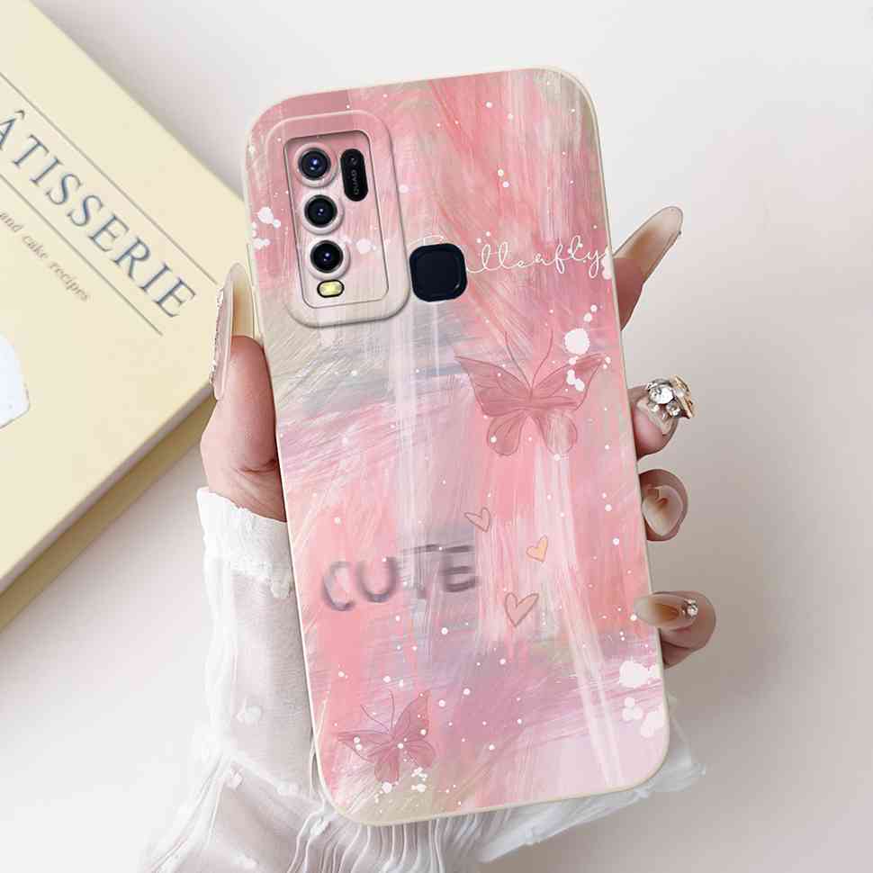 For vivo Y50 2020 1935 6.53" Case Cherry Girl Soft Silicone Cover Cartoon Rabbit For Vivo y50 VIVO Y50 V1965A Phone Cases Bumper