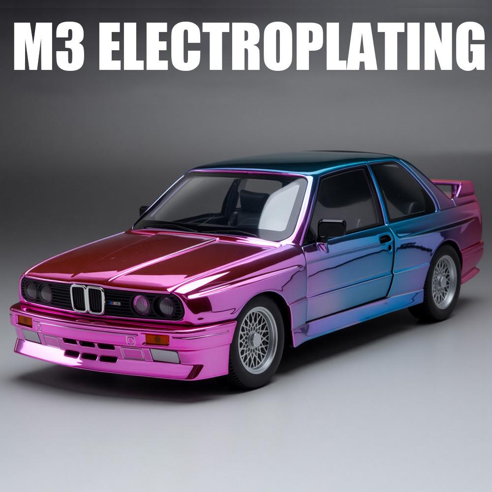 

1:24 BMW M3 E30 1987 DTM Alloy Car Model Sound and Light Pull Back Children s Toy Collectibles Birthday gift