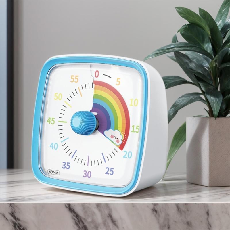 Easy Carry  Timers with Slowly  Disappear Dials & Quiet  Operation Quiet  Pomodoros Clock Plastic for Home & Classroom Use
