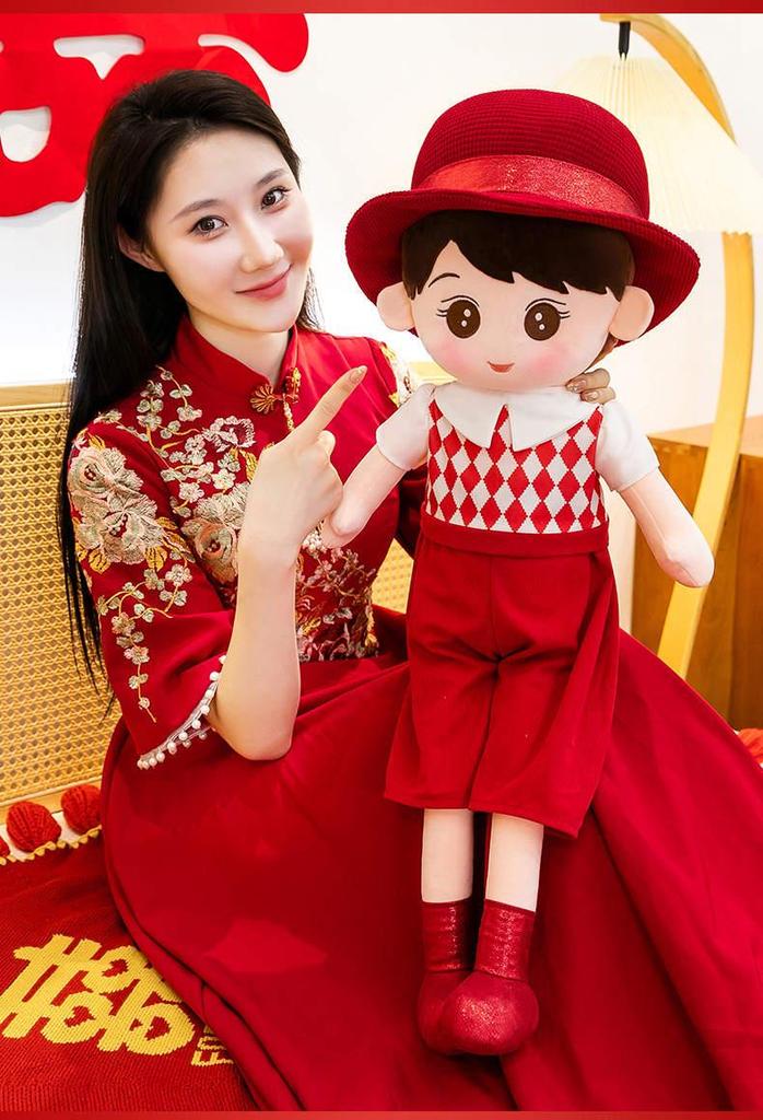 Wedding Couple Hanging Dolls - Cute Boy & Girl Festive Decor for Wedding Room