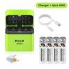 PALO Caricabatterie Intelligente 1.5V AA+AAA Batteria Ricaricabile ad Alte Prestazioni con Batteria agli Ioni di Litio 1.5V AAA