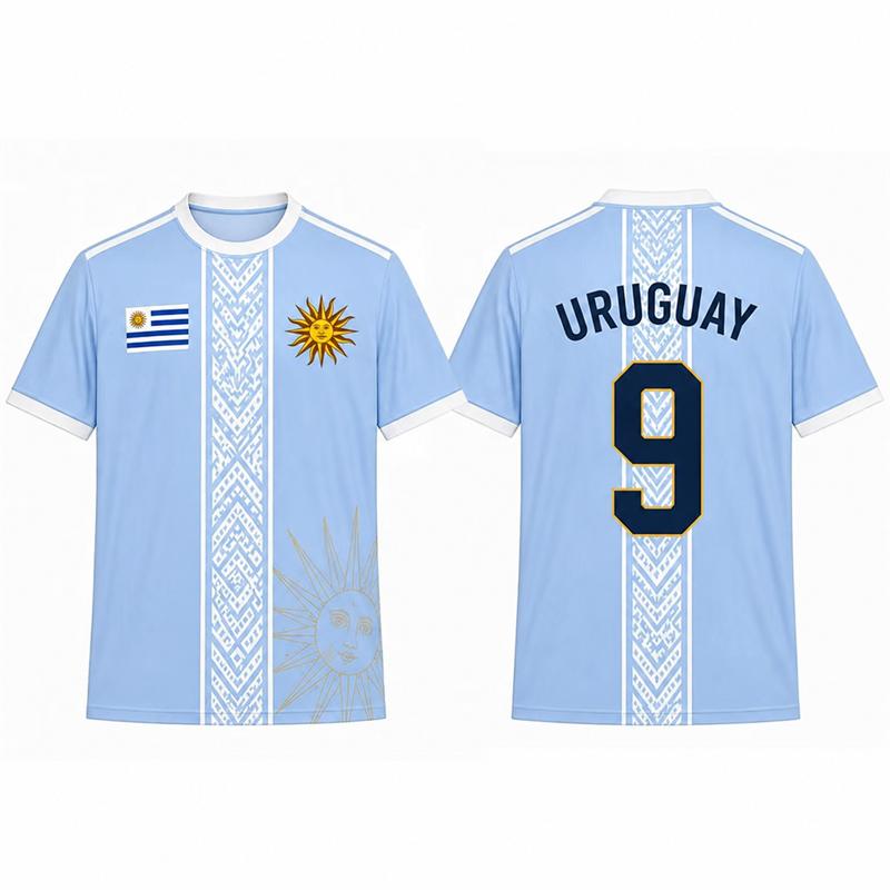 Fashion Uruguay Flag Graphic Football Jersey For Men Summer Trendy 3D Printed Sports T Shirts Loose Breathable Soccer Tees Tops