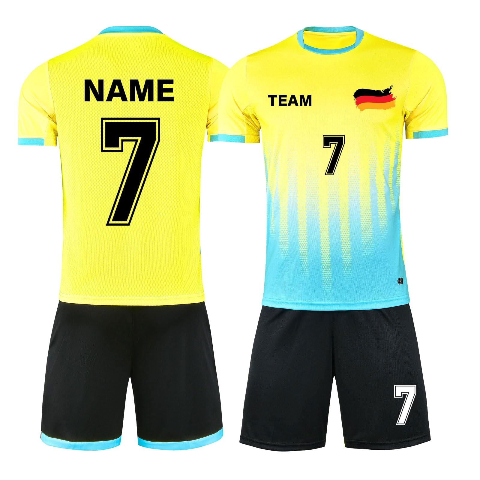 

Men Short Sleeve Sports Jersey and Shorts Set Breathable Quick Dry Athletic Uniform with Gradient Print Crew Neck Comfortable Fit 28