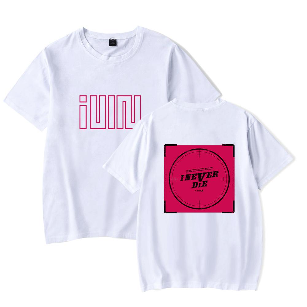 2023 Kpop Gidle New Album I Never Die Tshirt Cotton Tee Tops Short Sleeve For Unisex And Women Casual Streetwear