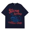 Slow Mornings Graphic Tshirts Trendy Coffee Club Tshirt Retro Coffee and Croissant T Shirt Breakfast Club Cotton Casual Tees