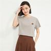 Giordano Women's Embroidered Cotton Round Neck T-Shirt
