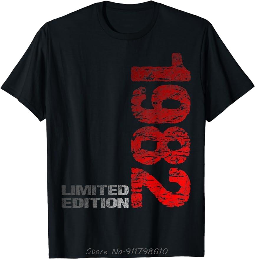Vintage Born 1982 Retro Birthday Gifts T-Shirt Birthday Gifts O-Neck Oversized Unisex Tshirt Men's Clothing Fitness Tshirt Tees