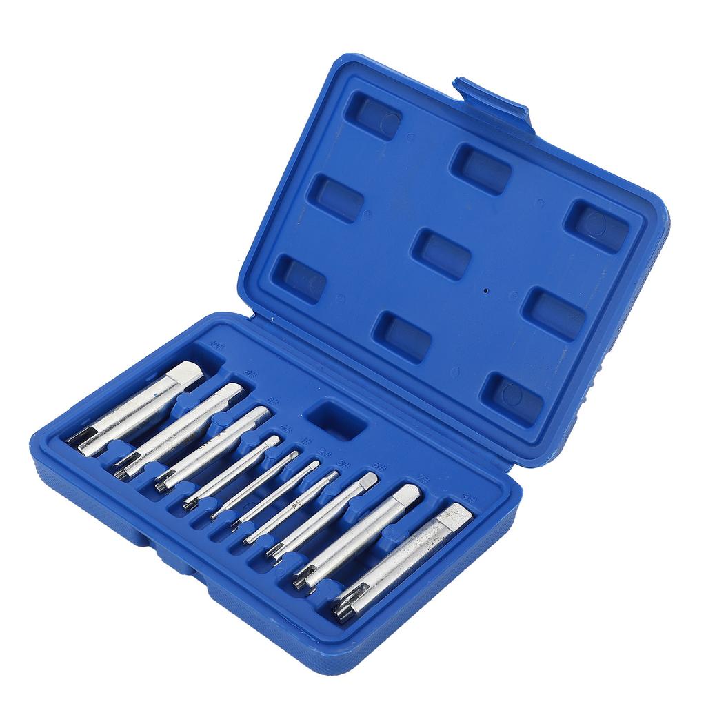Set 10 Buc Extractor Filet Mufă Oțel Aliaj Călit Instrument de Îndepărtare Șurub Rupt cu Cutie de Depozitare