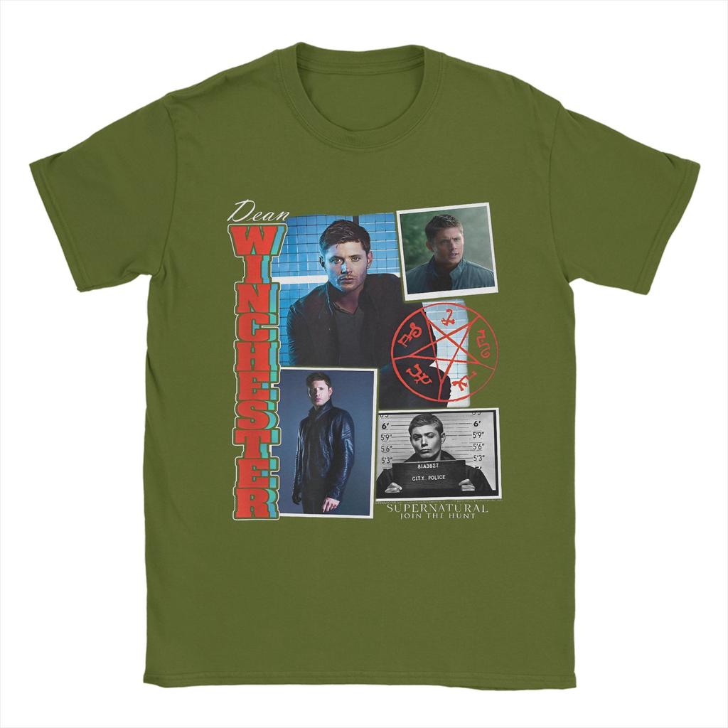 Supernatural Dean Winchester Collage T Shirts 100% Cotton Clothes Vintage Short Sleeve Crew Neck Tee Shirt New Arrival T-Shirt