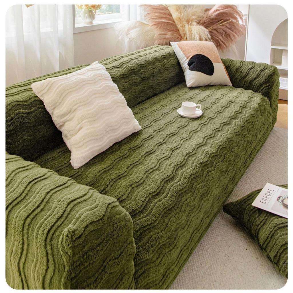 Autumn and Winter New Elastic Sofa Cover Plush Striped Sofa Cover All Inclusive Anti Slip Anti Cat Scratch Protective Cover