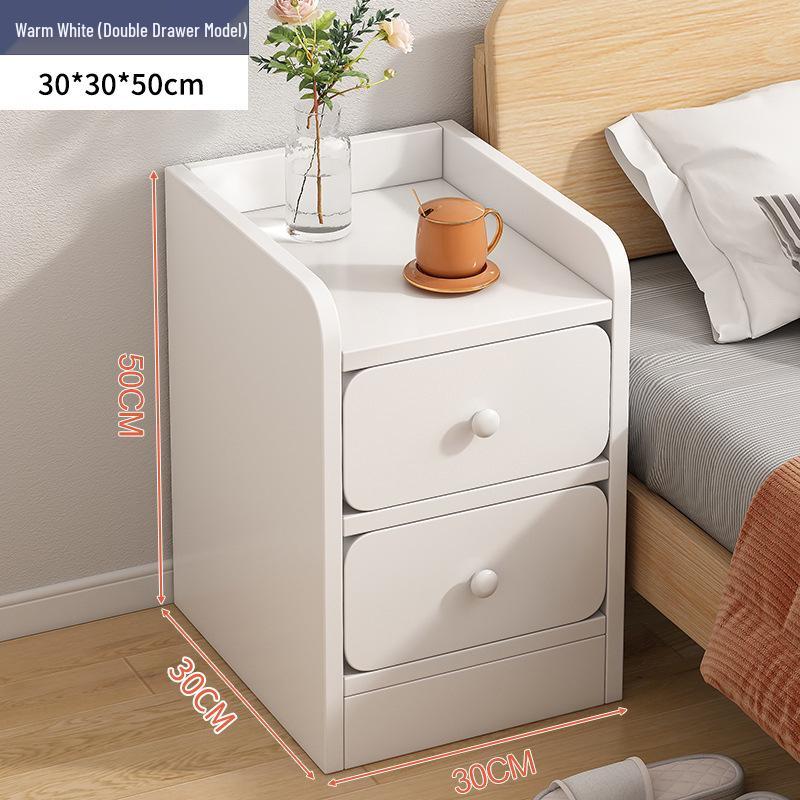 Compact Bedside Table with Storage Shelf for Small Spaces