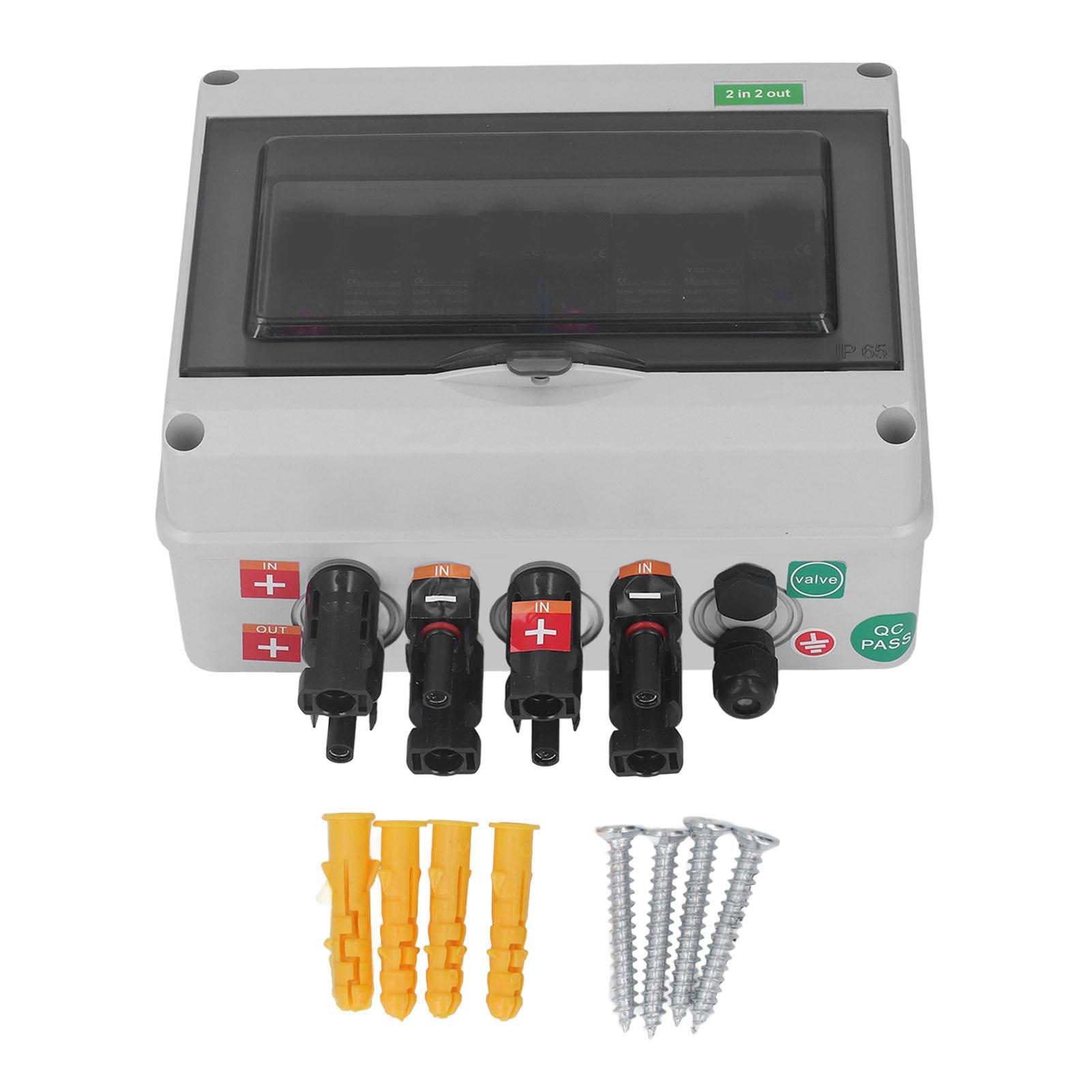 

DC1000V Solar Combiner Box IP65 Водонепроникна 2 в 2 Out PV розподільна коробка з 20Захист від перенапруг 40KA