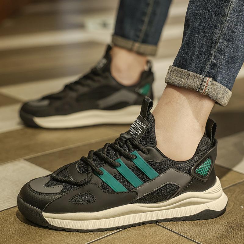 Three bars retro Forrest Gump shoes men's light breathable heightening dad shoes new soft-soled sports casual trendy shoes men