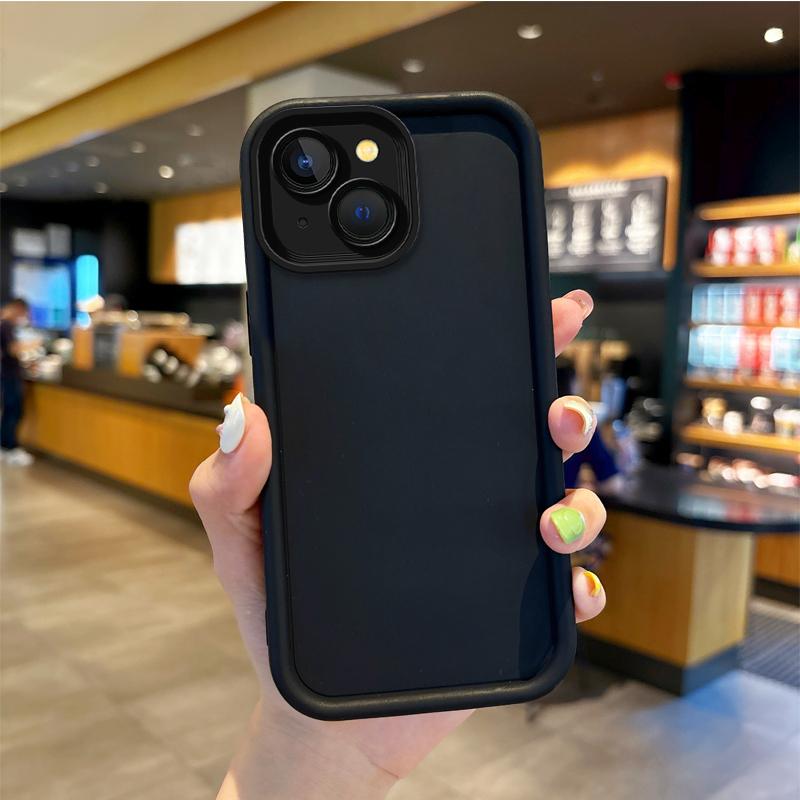 New Silicone Non-Slip Black Phone Case For iPhone 15 14 13 12 11 Pro Max 15 14 Plus Luxury Washable Phone Cases Shockproof Cover