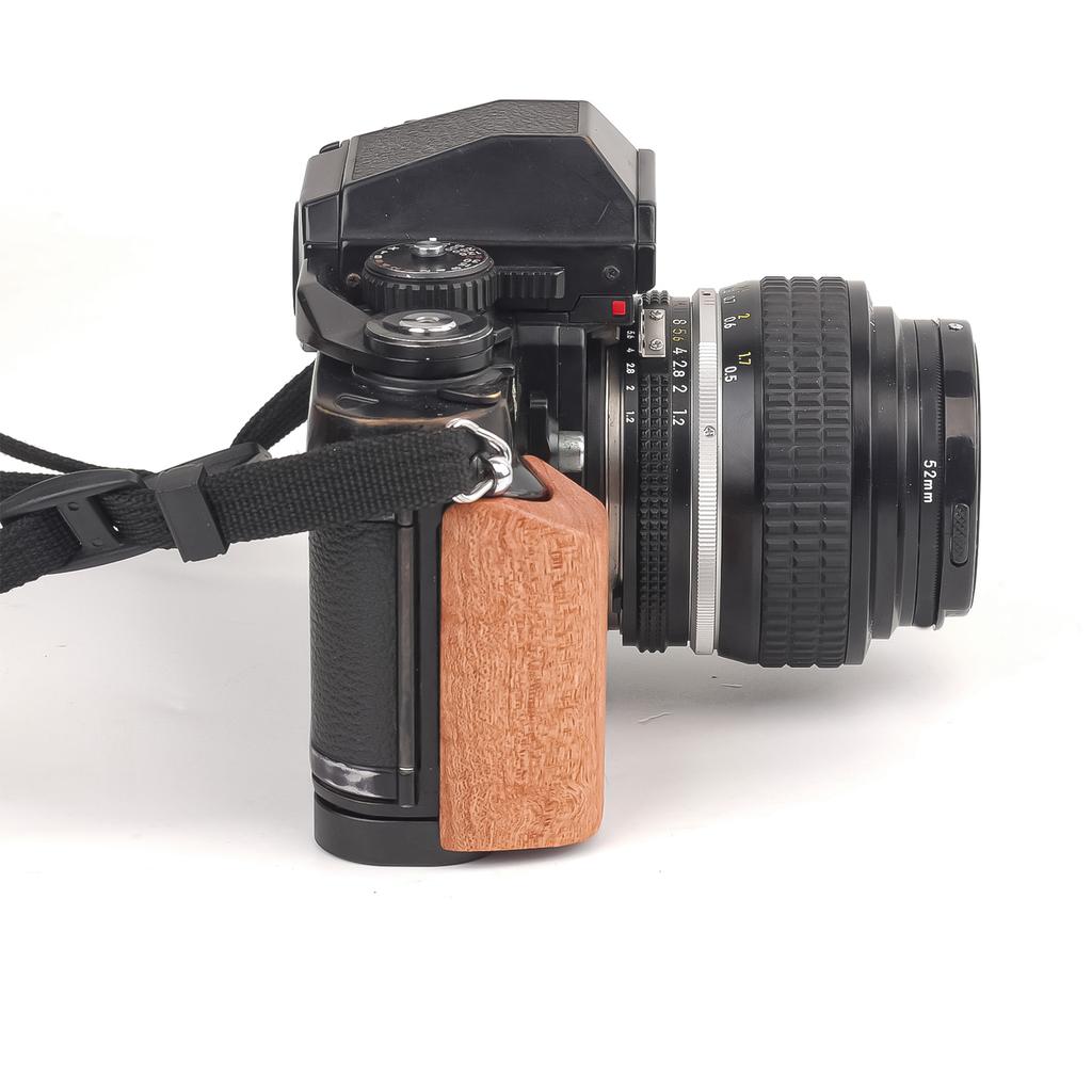 Handgrip L Shape Grip Quick Release Plate Hot Shoe Cover Wood Grip Tripod Mount Replacement for F3 F3HP F3T.F3AF