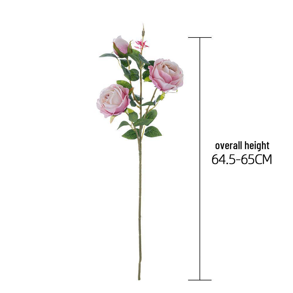 Flowers and Whispers 3-Head Artificial Rose Decoration for Wedding Celebrations, INS Style Home Decor CL64001