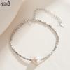 EFFIE QUEEN Elegantes 10mm Barock Süßwasserperlen Charm Armband Zierliches 925 Sterling Silber Glänzende Kette Armband Schmuck GPB19
