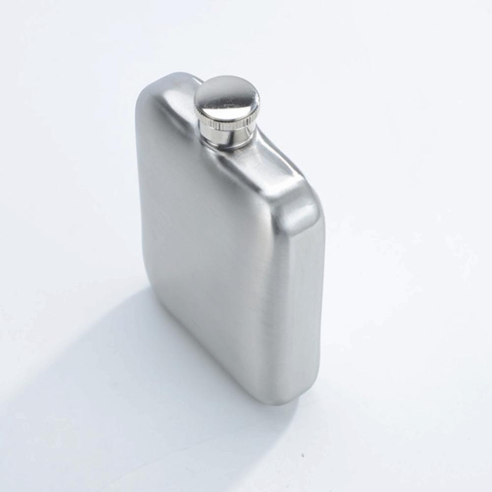 304 Stainless Steel 6oz Wine Flagon with Funnel Unbreakable Pocket Hip Flask Rectangular Fall-resistant Whiskey Pot Camping