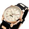Salvatore Marra Watch Moon Phase Multi-Calendar 50m Waterproof Business Formal Men's Rubber Strap Limited Model White Pink Gold