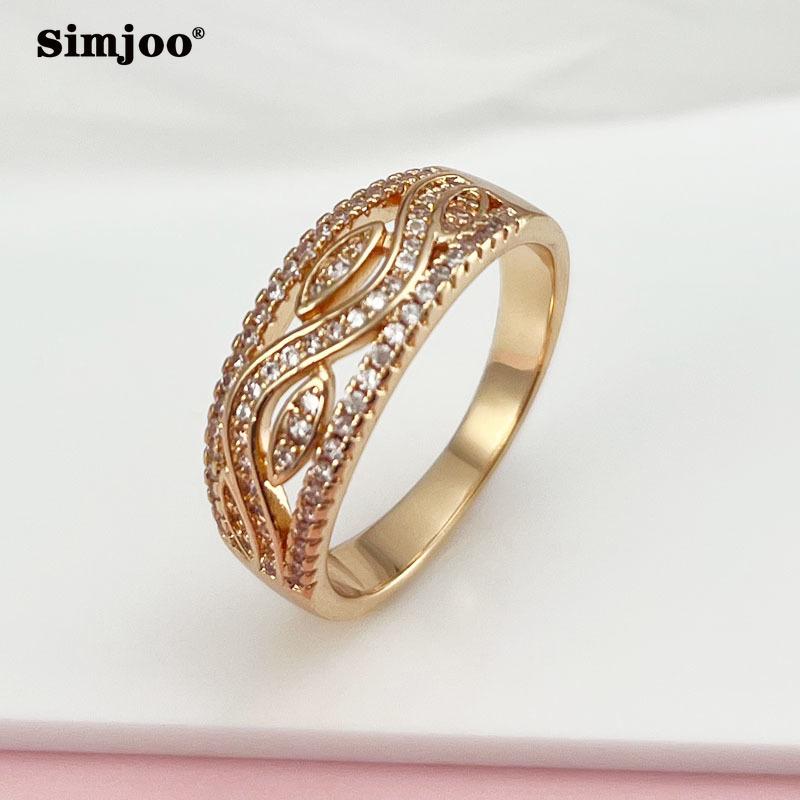

SIMJOO Стильное кольцо с цирконом, ювелирные изделия с гравировкой 6