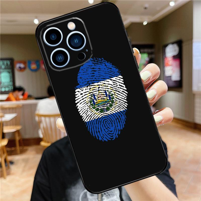 El Salvador Flag Phone Case For iPhone 16 15 Pro Max 14 11 13 12 Mini 7 8 Plus X XR XS Max Cover
