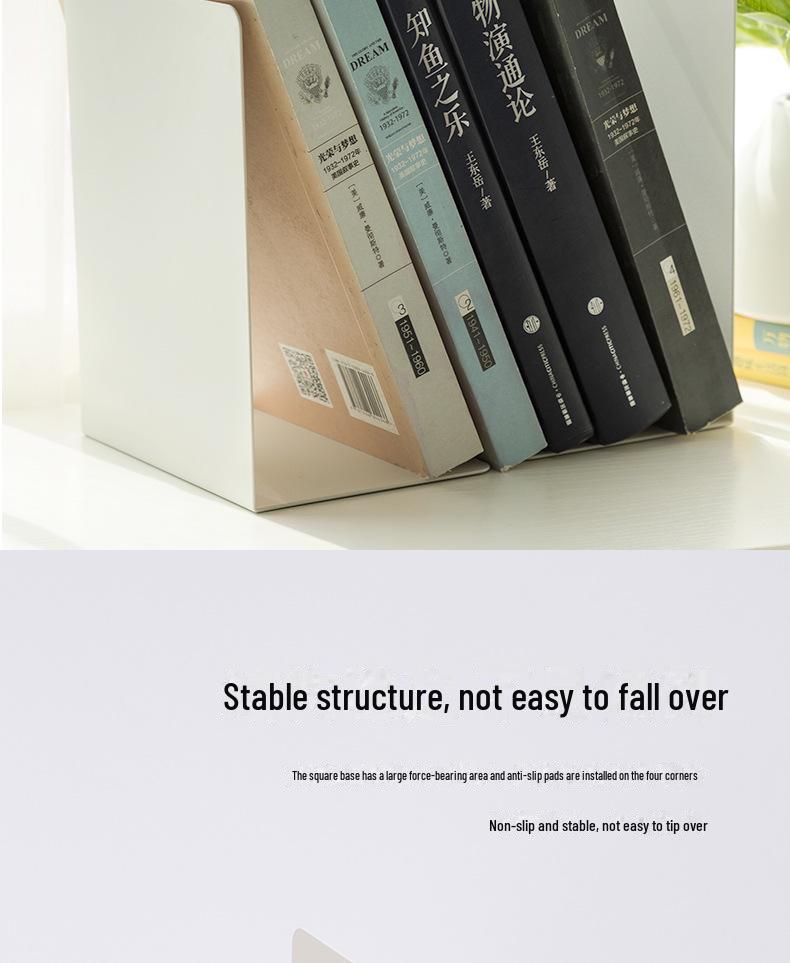 Sturdy Metal Book Stand – Simple, Stable, and Tip-Resistant for Office Storage
