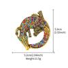 Premium Animal Crocodile Brooch Men's Clothing Accessories Metal Diamond Pin Wholesale Accessories Women's Bag Decoration