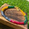 Multi Gemstone Beaded Bracelet: Faceted AAA Beads, Adjustable Length