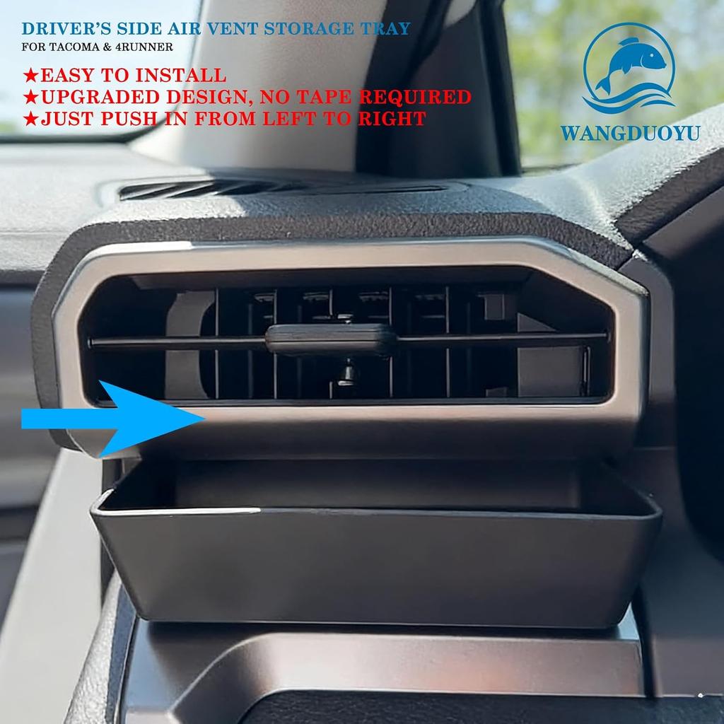 Car Air Vent Storage Tray for 2024 2025 2026 Tacoma and 2025 2026 4Runner | Driver Side, Extra Storage Organizer Box Accessories
