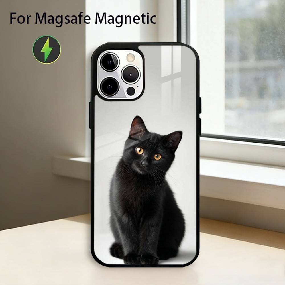 Cute Siamese Cat Phone Case For iPhone17,16,15,14,13,12,11 Plus,Pro Magnetic For Magsafe Wireless Charging
