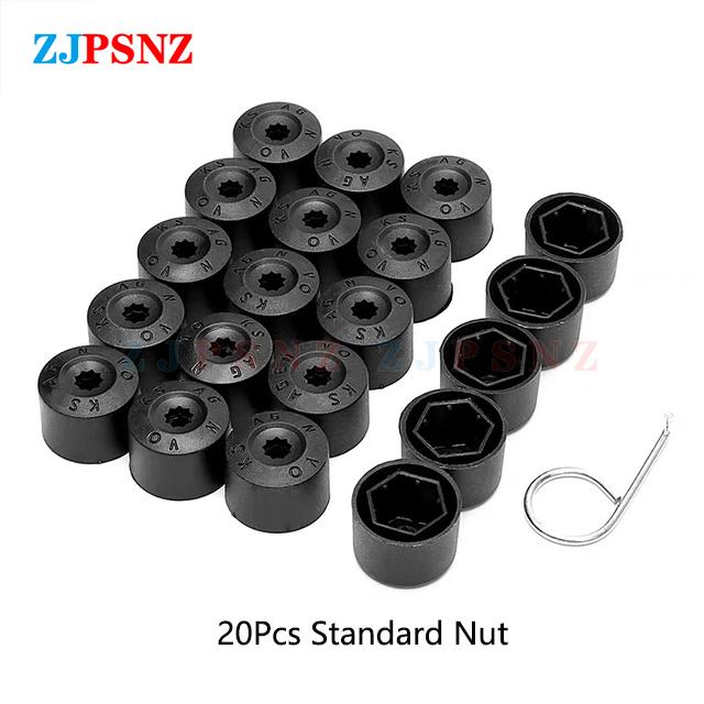 Car Tire Bolt Nut Cap 17mm Car Tire Wheel Cover Hub Nut Bolt Cover Cap Tyre Screw Cap Protection Cover Caps Anti-Rust Waterproof A 20Pcs With Tool