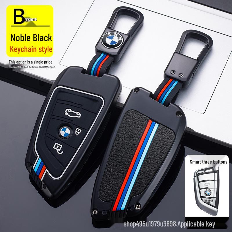 BMW Series Key Case for Women: Fits 3, 5, 7 Series, X3-X6 with Blade, 320Li; Fashionable Key Bag with Buckle.